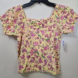 Old Navy Puff Sleeve Sweetheart Neck Girl Top